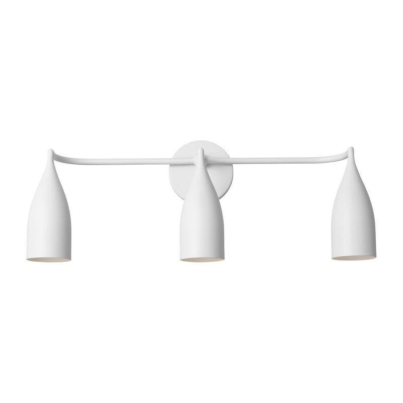 Generation Lighting GLV1083MWT Three Light Vanity, Matte White