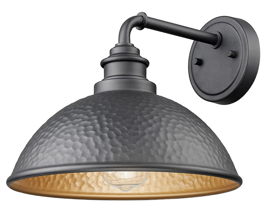 Acclaim Lighting 1031BK One Light Wall Lantern, Hammered Black with Matte Gold