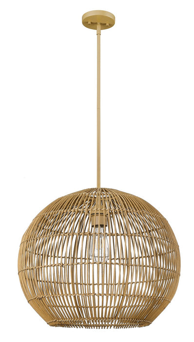 Acclaim Lighting IN20006WK One Light Pendant, Tan Metal with Camel Rattan