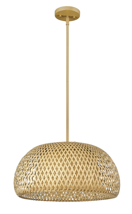 Acclaim Lighting IN20007WK One Light Pendant, Tan Metal with Natural Bamboo