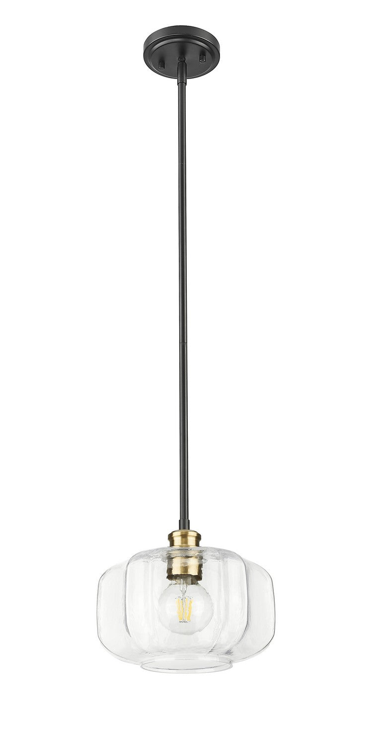 Acclaim Lighting IN20033BK One Light Pendant, Matte Black and Brass