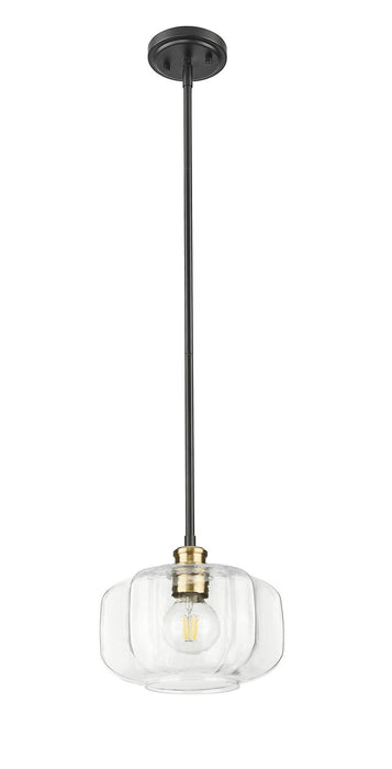 Acclaim Lighting IN20033BK One Light Pendant, Matte Black and Brass