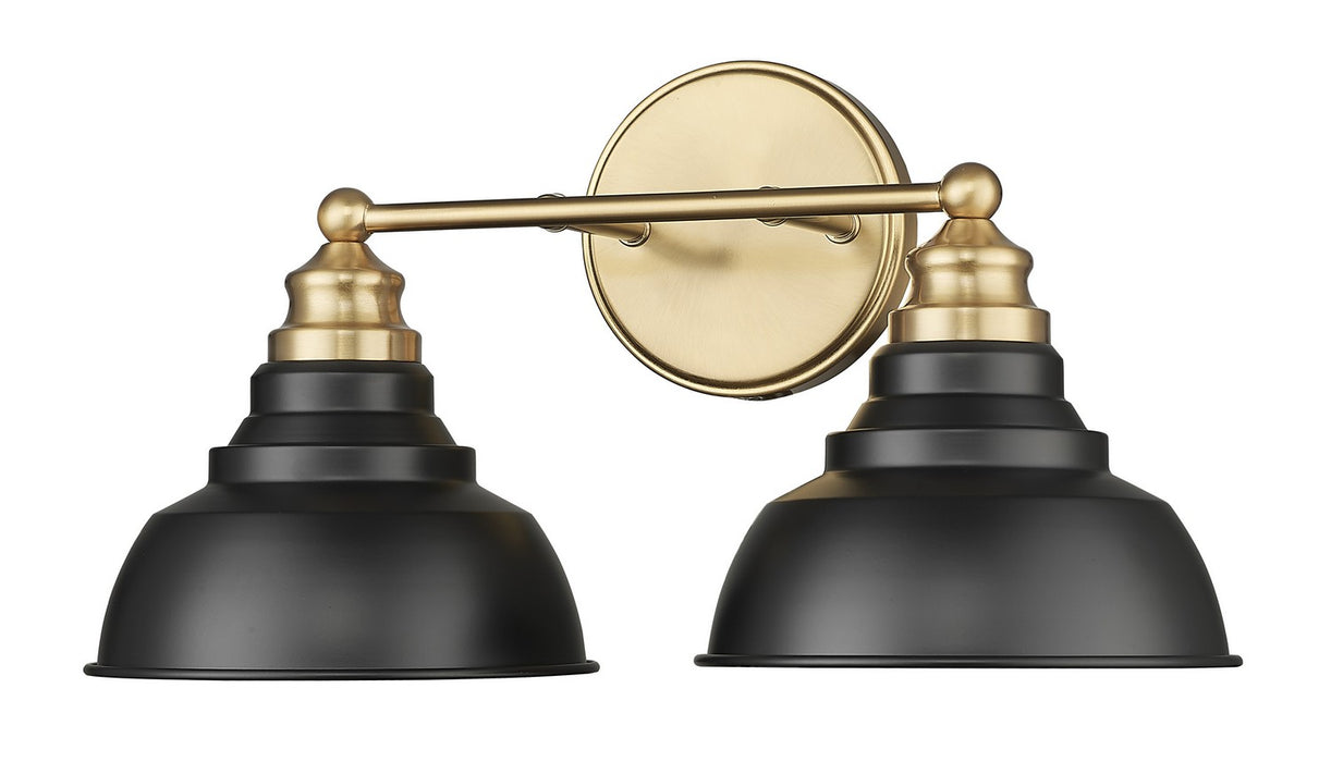 Acclaim Lighting IN40027BK Two Light Vanity, Matte Black and Brass