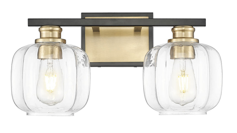 Acclaim Lighting IN40031BK Two Light Vanity, Matte Black and Brass