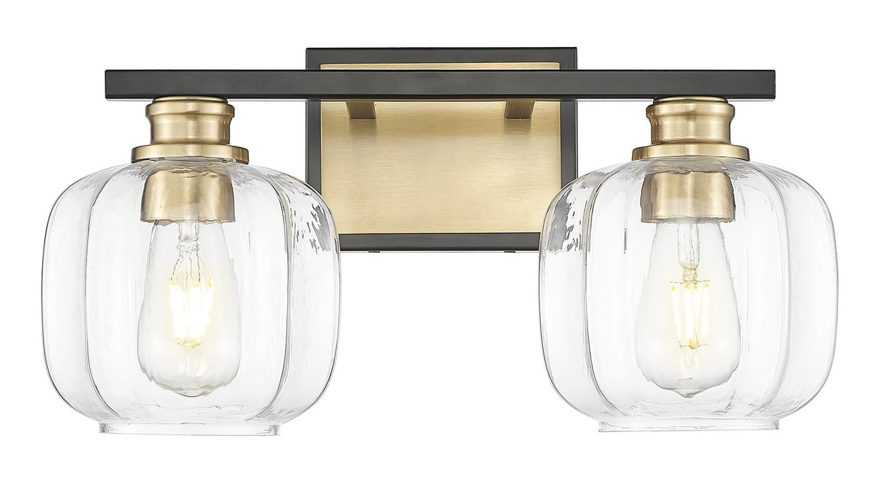Acclaim Lighting IN40031BK Two Light Vanity, Matte Black and Brass