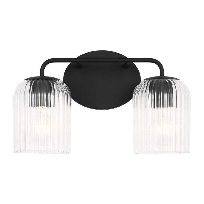 Generation Lighting GLV1132MBK Two Light Vanity, Midnight Black