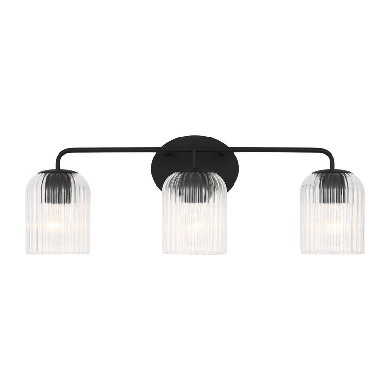 Generation Lighting GLV1133MBK Three Light Vanity, Midnight Black