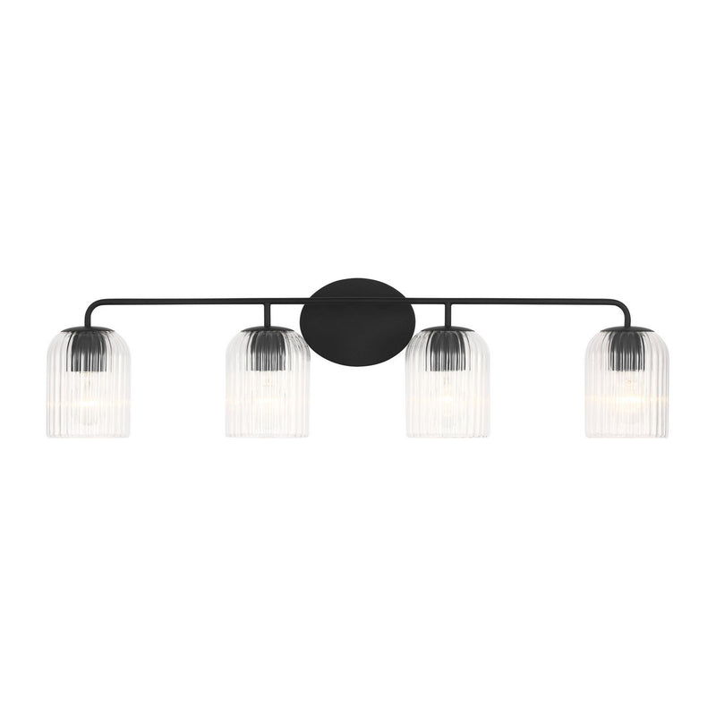 Generation Lighting GLV1134MBK Four Light Vanity, Midnight Black