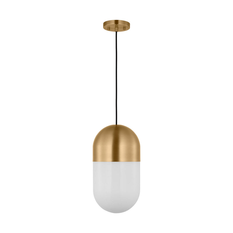 Visual Comfort Studio DJP1141SB One Light Pendant, Satin Brass