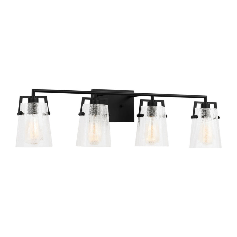 Visual Comfort Studio DJV1034MBKCKG Four Light Vanity, Midnight Black