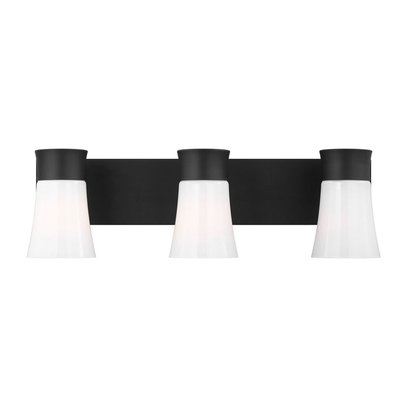 Visual Comfort Studio DJV1083MBK Three Light Vanity, Midnight Black