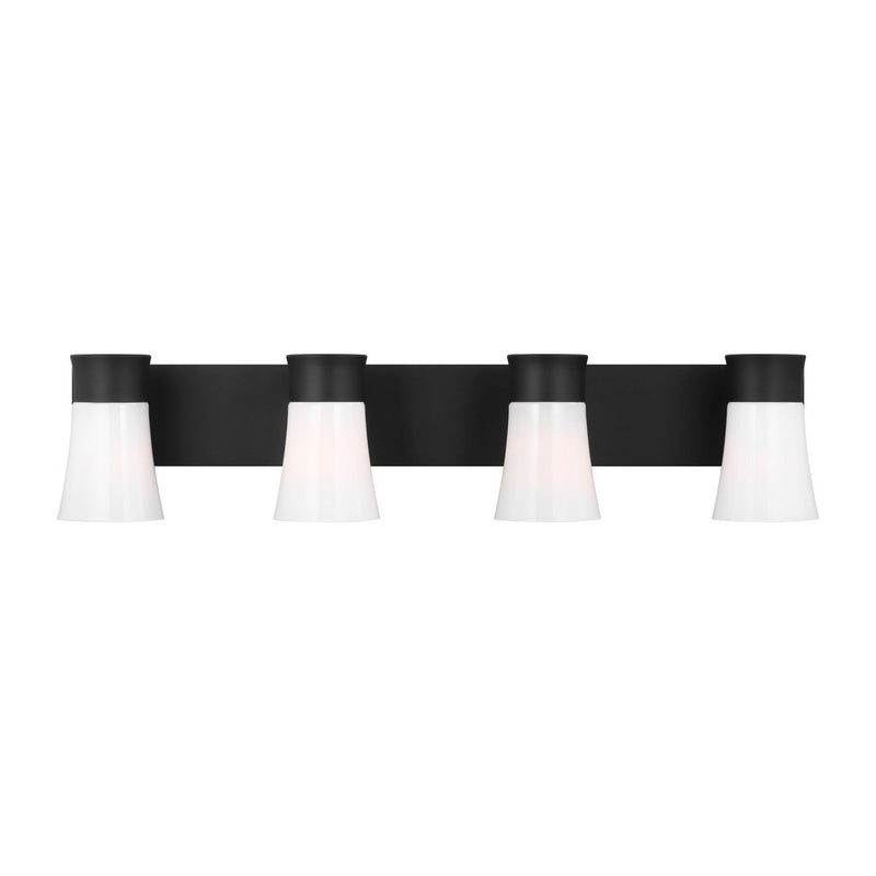 Visual Comfort Studio DJV1084MBK Four Light Vanity, Midnight Black