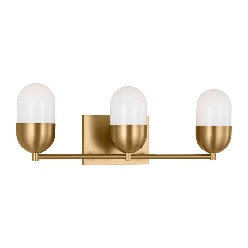 Visual Comfort Studio DJV1093SB Three Light Vanity, Satin Brass