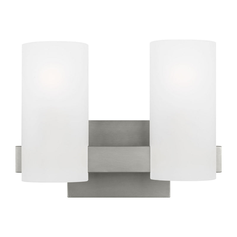 Visual Comfort Studio DJV1102BS Two Light Vanity, Brushed Steel