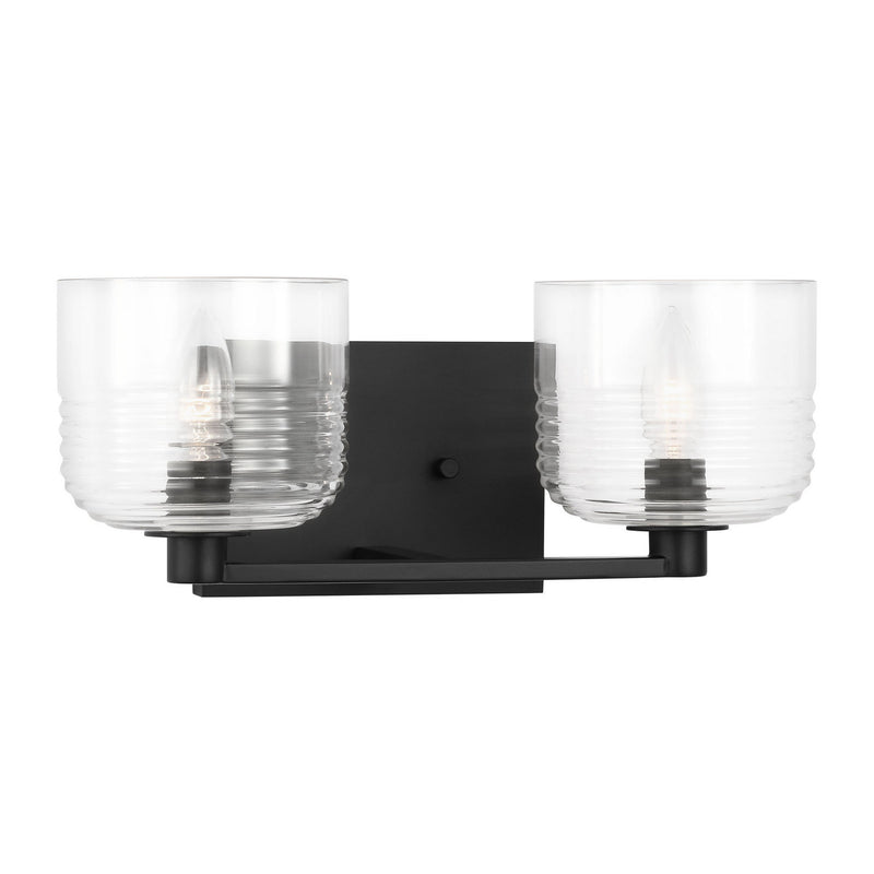 Visual Comfort Studio DJV1112MBK Two Light Vanity, Midnight Black