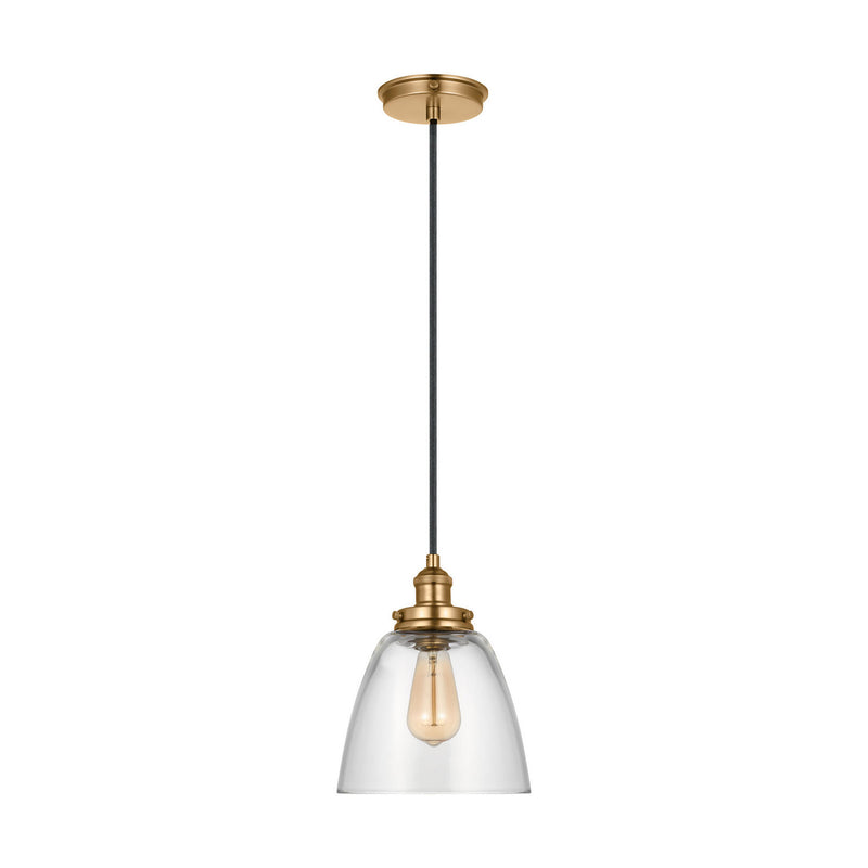 Visual Comfort Studio P1349SB One Light Pendant, Satin Brass