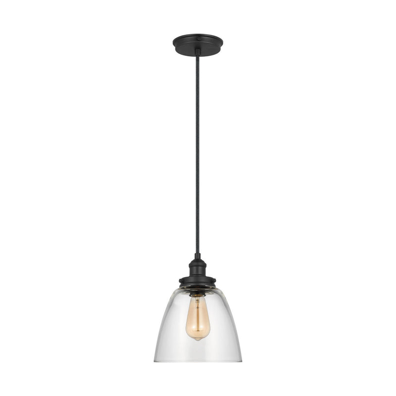 Visual Comfort Studio P1349MBK One Light Pendant, Midnight Black