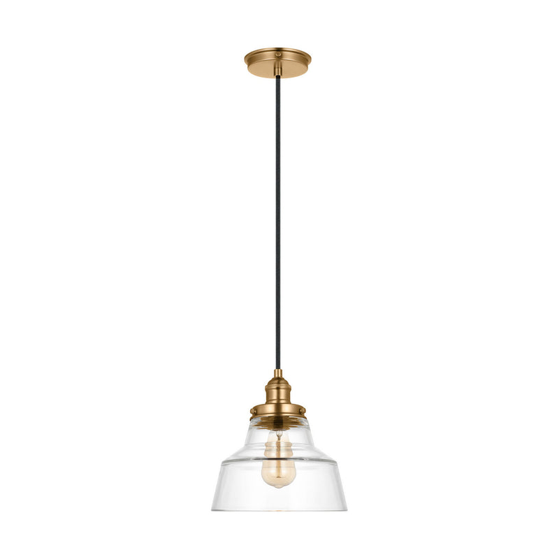 Visual Comfort Studio P1348SB One Light Pendant, Satin Brass