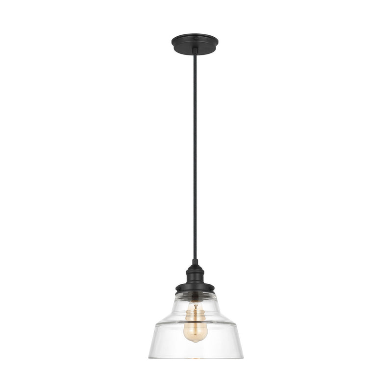 Visual Comfort Studio P1348MBK One Light Pendant, Midnight Black
