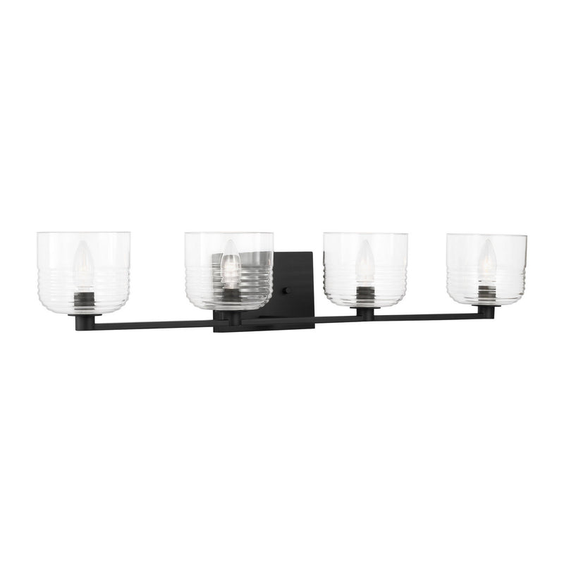 Visual Comfort Studio DJV1114MBK Four Light Vanity, Midnight Black
