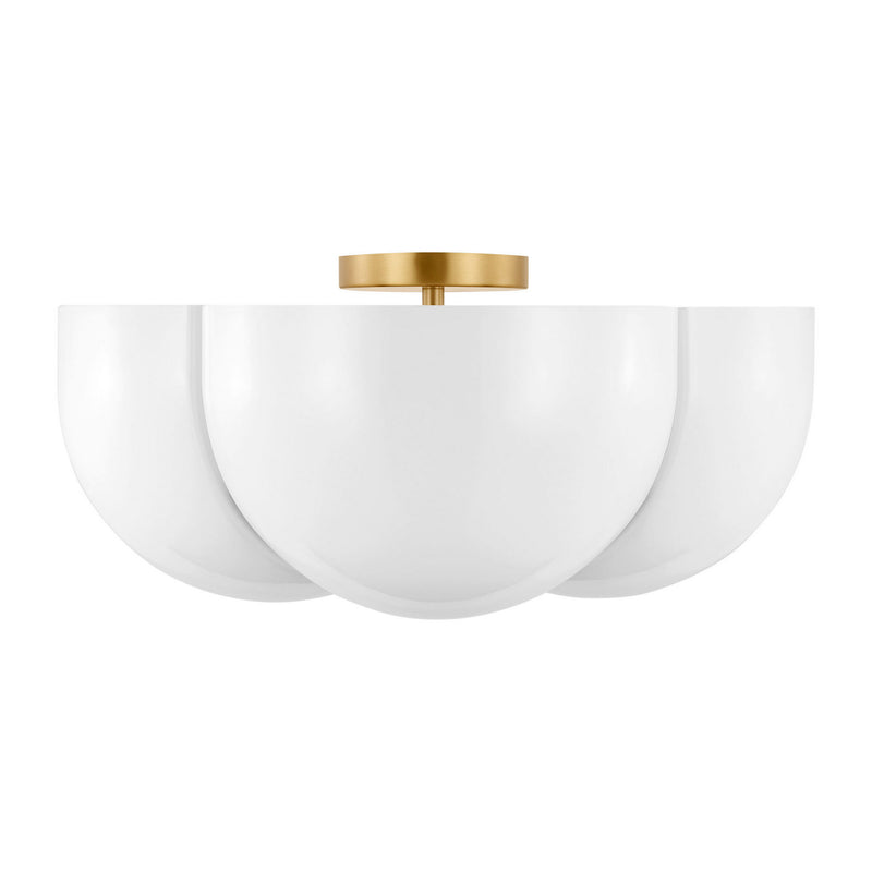 Visual Comfort Studio LXF1004BBS Four Light Semi-Flush Mount, Burnished Brass