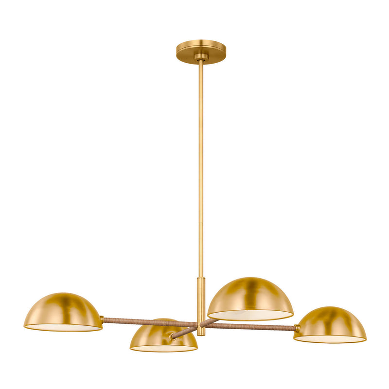 Visual Comfort Studio LXC1134BBS Four Light Chandelier, Burnished Brass