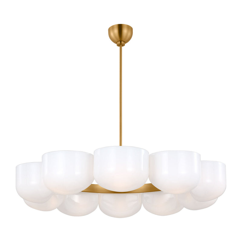 Visual Comfort Studio LXC11210BBS Ten Light Chandelier, Burnished Brass