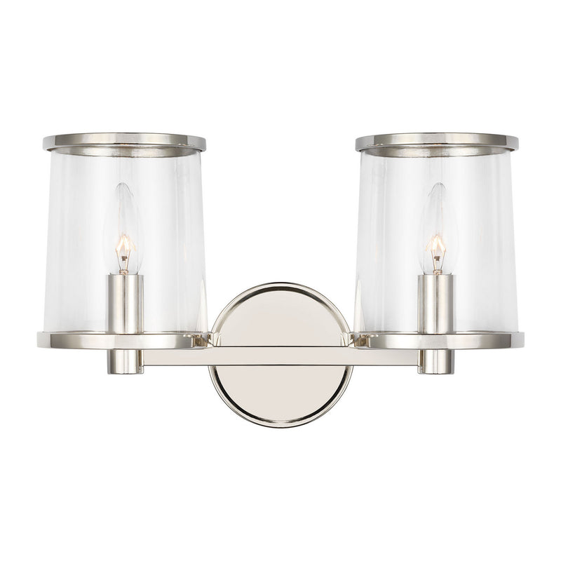 Visual Comfort Studio LV1082PN Two Light Vanity, Polished Nickel