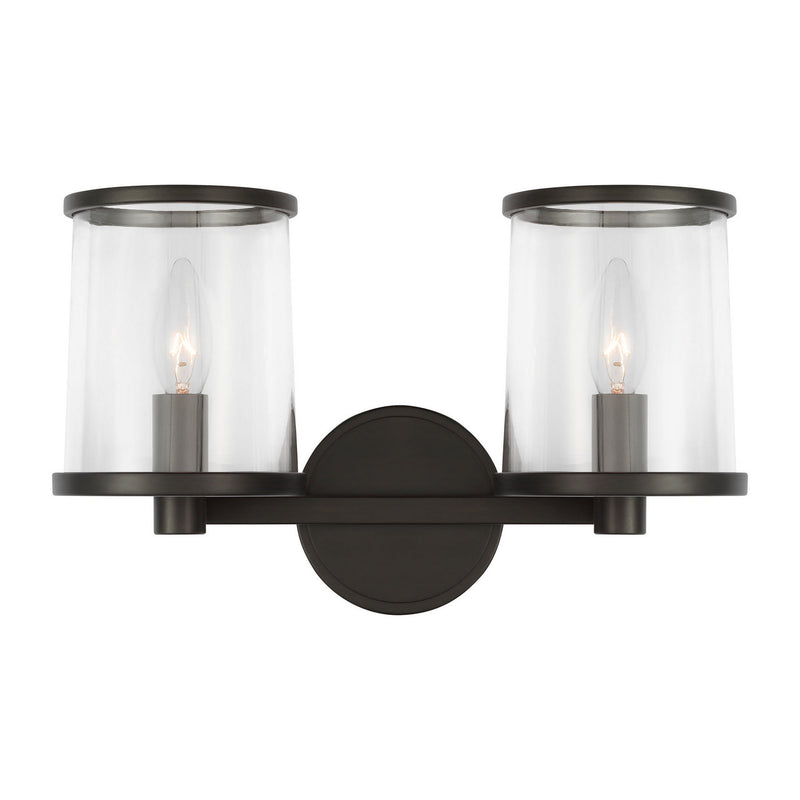 Visual Comfort Studio LV1082AI Two Light Vanity, Aged Iron