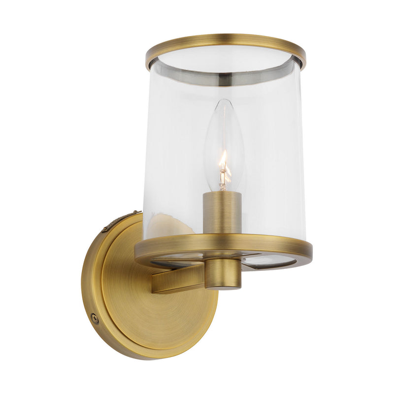 Visual Comfort Studio LV1081TWB One Light Vanity, Time Worn Brass