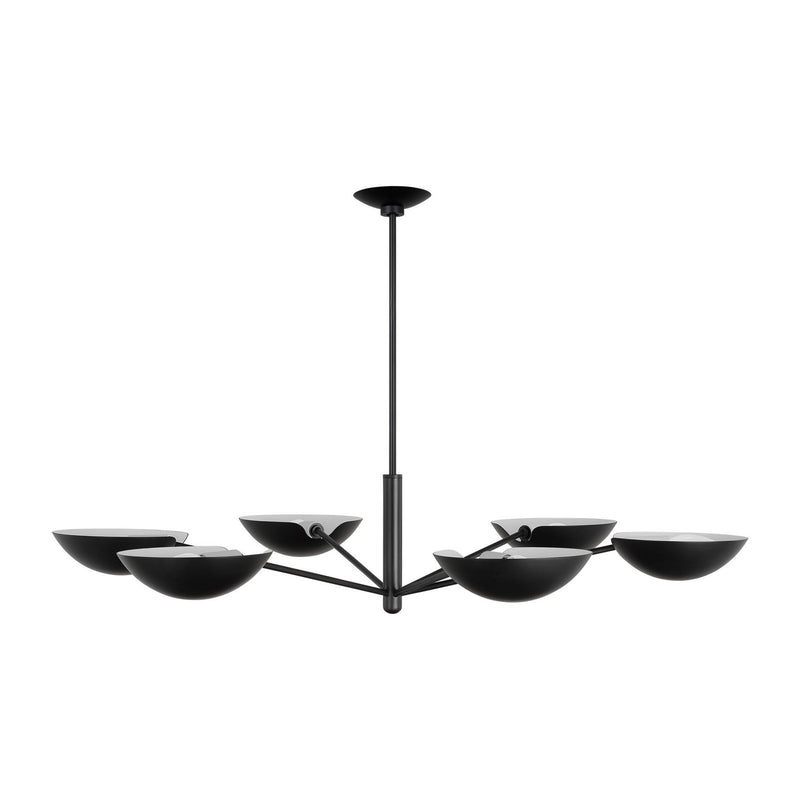 Visual Comfort Studio EC1306AI Six Light Chandelier, Aged Iron
