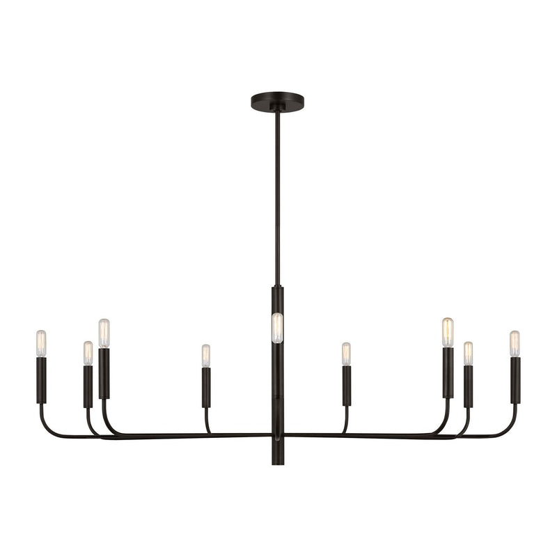 Visual Comfort Studio EC1319AI Nine Light Chandelier, Aged Iron