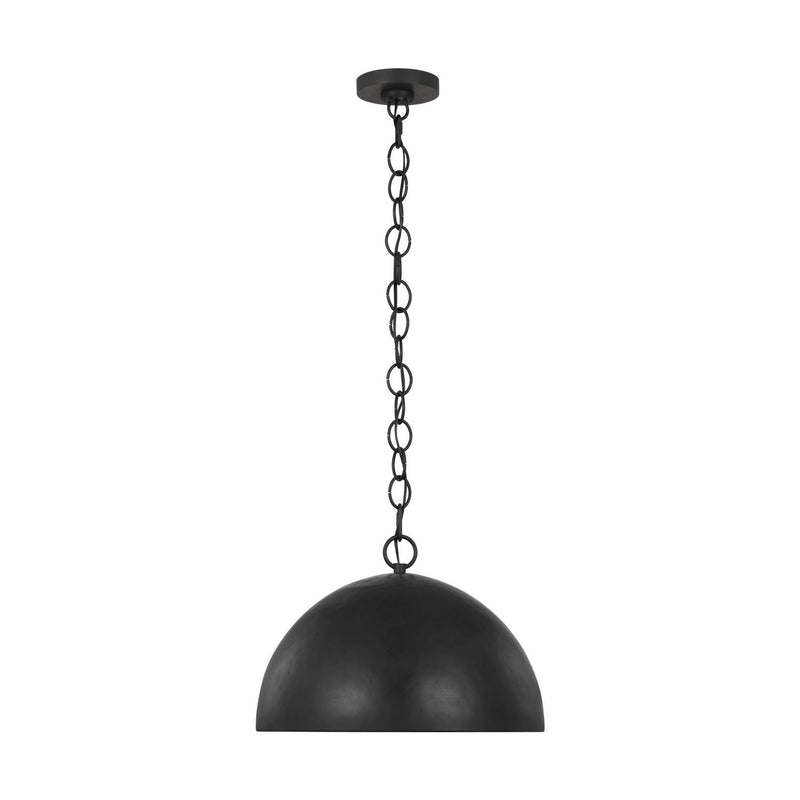 Visual Comfort Studio EP1241AI One Light Pendant, Aged Iron