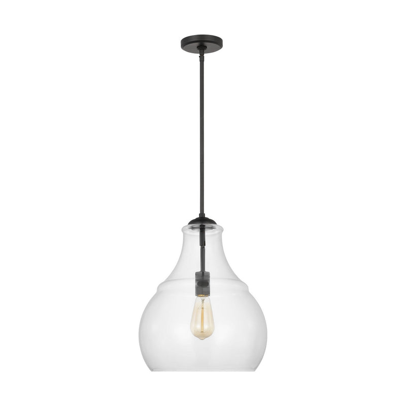 Visual Comfort Studio P1483MBK One Light Pendant, Midnight Black