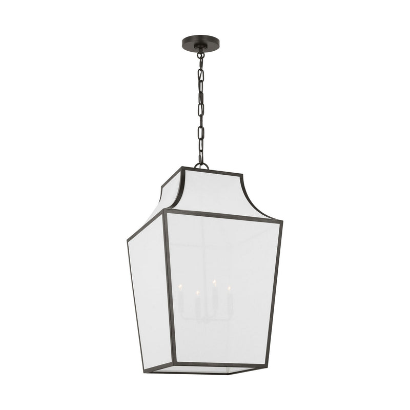 Visual Comfort Studio EP1434AI Four Light Pendant, Aged Iron