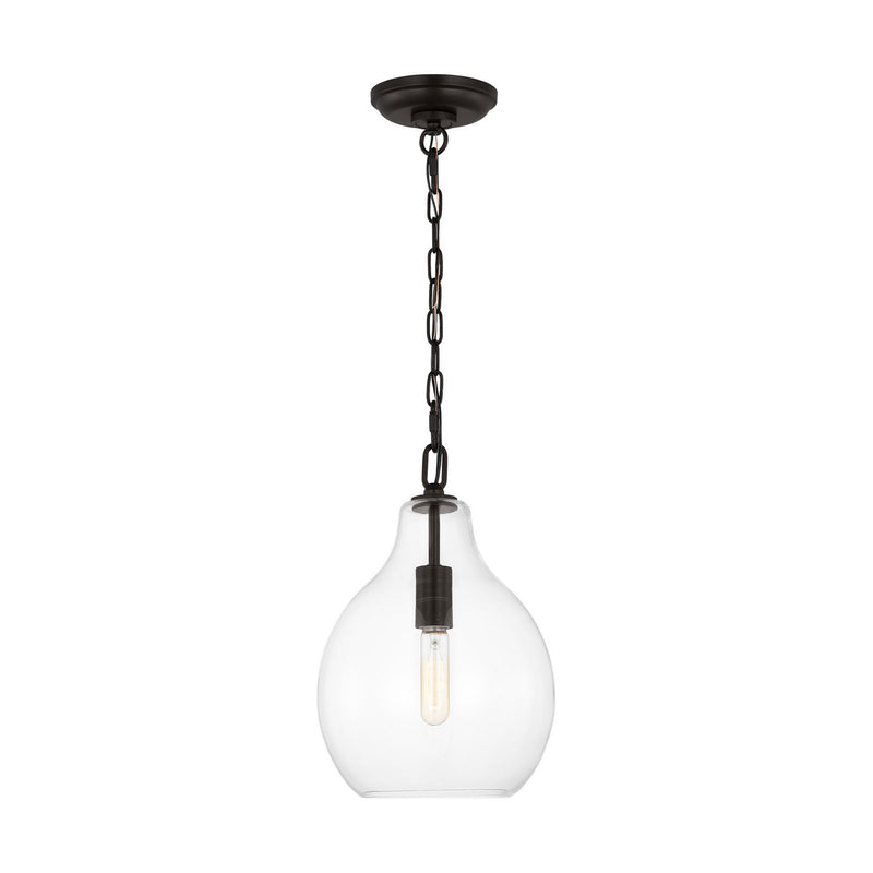 Visual Comfort Studio EP1451AI One Light Pendant, Aged Iron