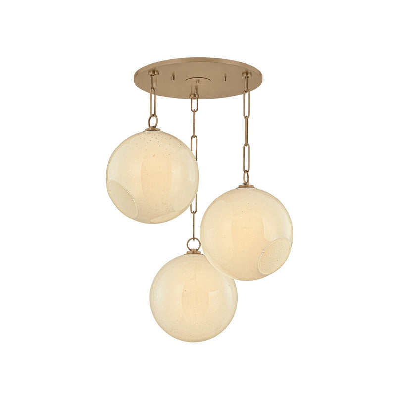 Troy Lighting F1826-PBR Three Light Chandelier, Patina Brass