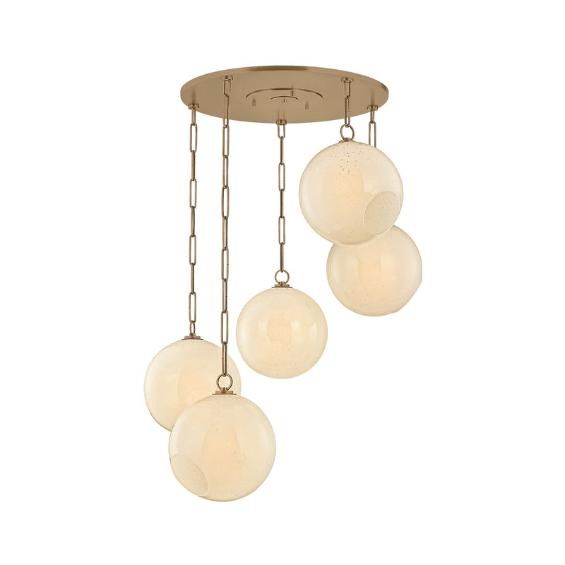 Troy Lighting F1836-PBR Five Light Chandelier, Patina Brass