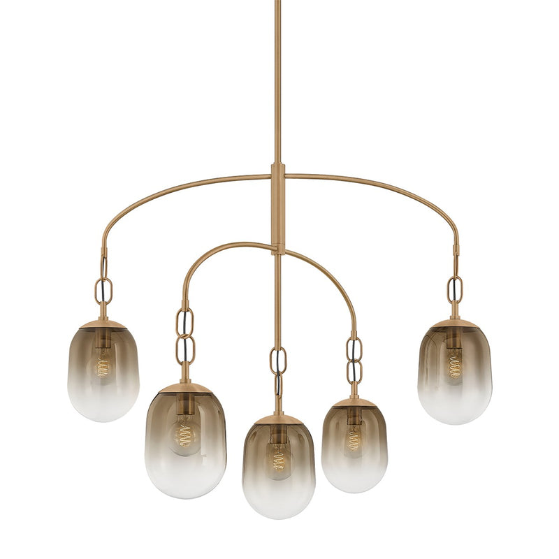 Troy Lighting F2542-PBR Five Light Chandelier, Patina Brass