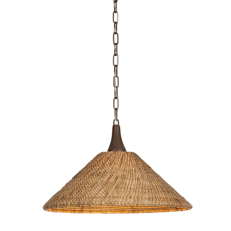 Troy Lighting F2721-BRL One Light Pendant, Bronze Leaf