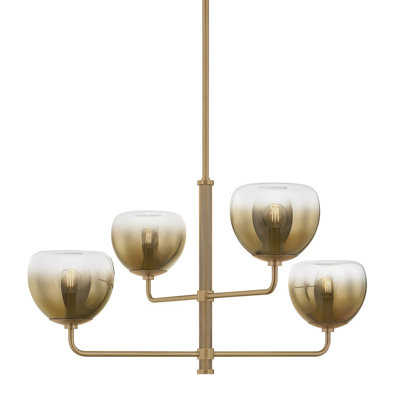 Troy Lighting F3734-PBR Four Light Chandelier, Patina Brass