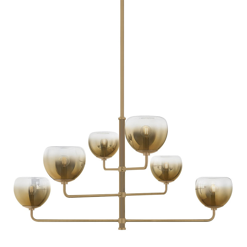 Troy Lighting F3745-PBR Six Light Chandelier, Patina Brass