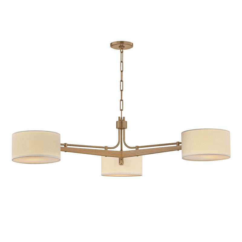 Troy Lighting F5650-PBR Three Light Chandelier, Patina Brass