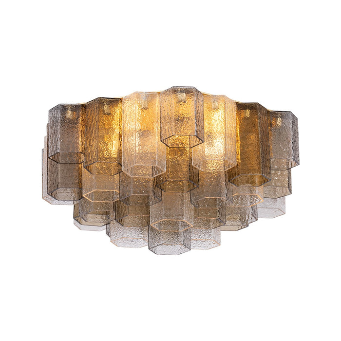 Corbett Lighting 516-26-VGL Six Light Semi Flush Mount, Vintage Gold Leaf