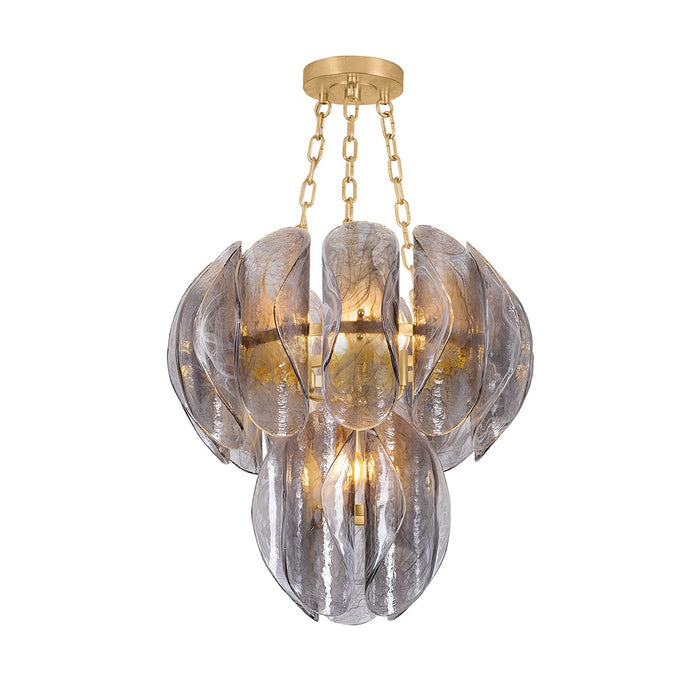 Corbett Lighting 518-24-VGL Five Light Chandelier, Vintage Gold Leaf