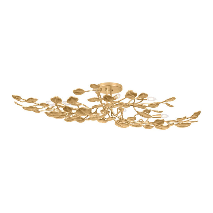 Corbett Lighting 499-30-VGL Eight Light Semi Flush Mount, Vintage Gold Leaf