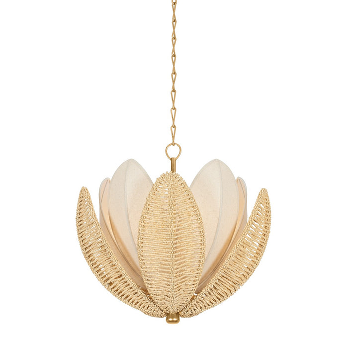 Corbett Lighting 513-24-VGL Five Light Chandelier, Vintage Gold Leaf