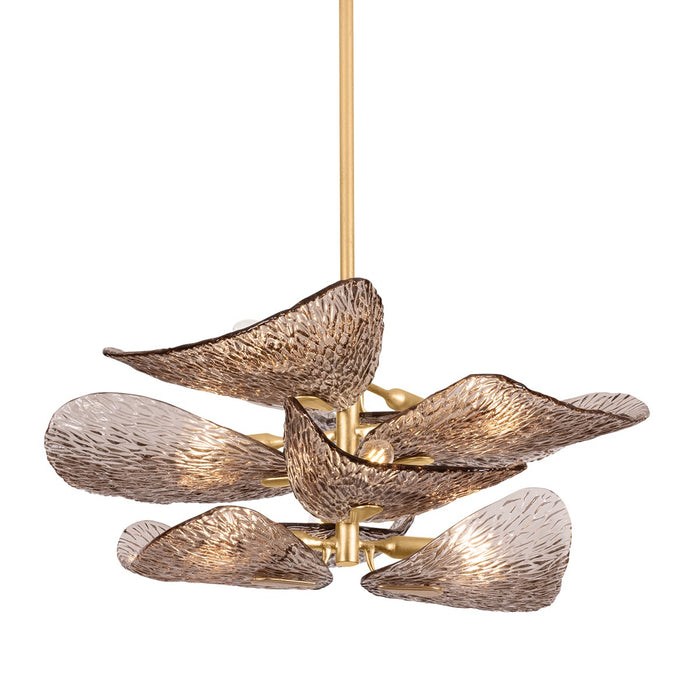 Corbett Lighting 515-08-VGL Eight Light Semi Flush Mount, Vintage Gold Leaf