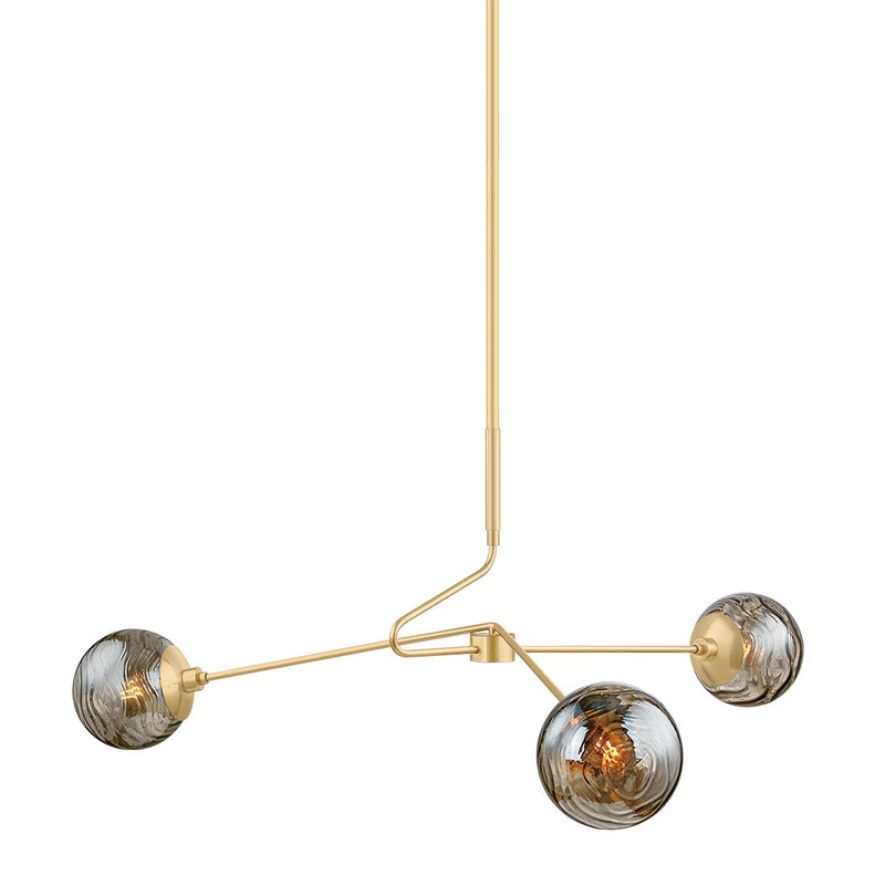 Mitzi H1057803-AGB Three Light Chandelier, Aged Brass