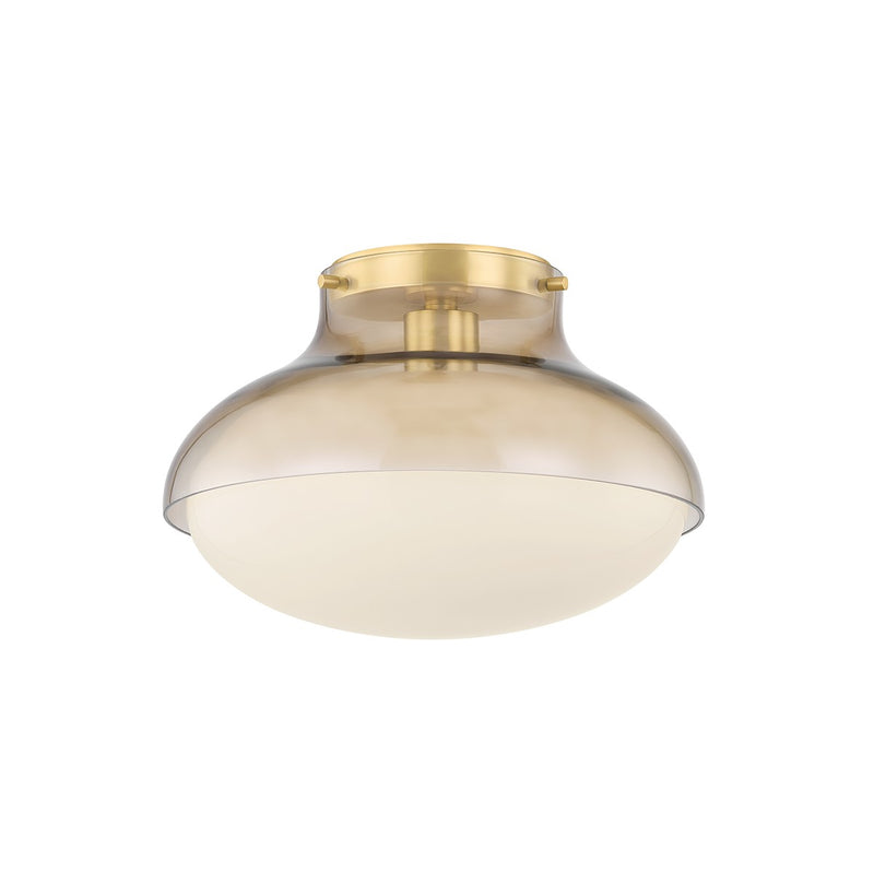 Mitzi H1061501-AGB One Light Flush Mount, Aged Brass